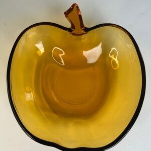 Vintage Amber Hazel Atlas 6” Apple Dish Farmhouse Cottagecore Collectable